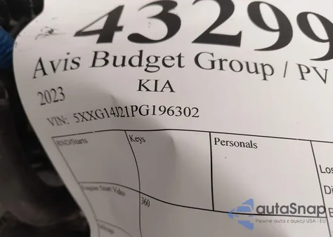 2023 Kia K5 Lxs z USA, uszkodzony, nr VIN 5XXG14J21PG196302